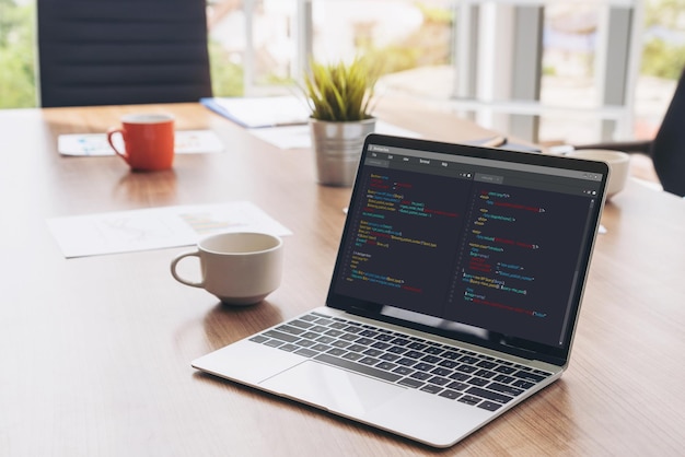 software development programming on computer screen for modish application