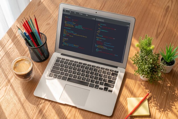 software development programming on computer screen for modish application