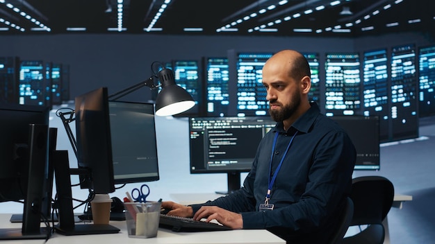 Software expert upgrading server clusters networking systems and storage arrays