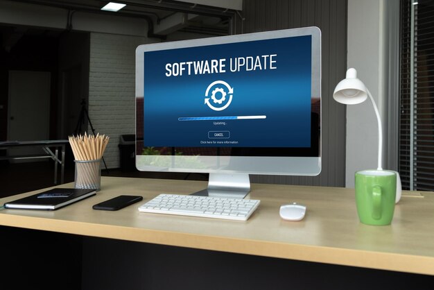 Software update on computer for modish version of device software upgrade