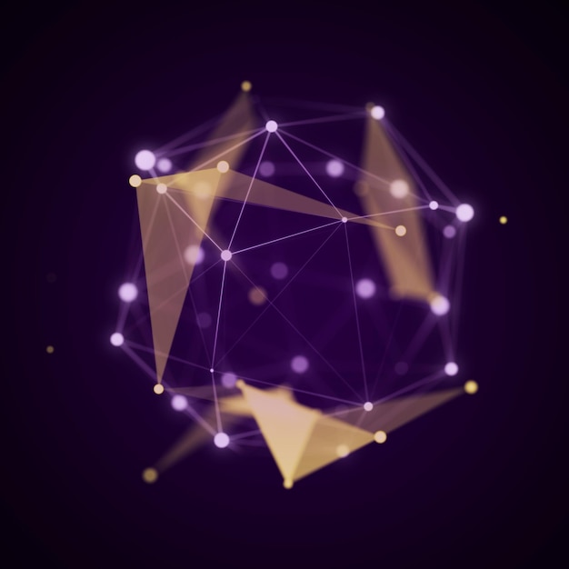Sphere made up of points and lines Network connection structure Big data visualization 3d rendering