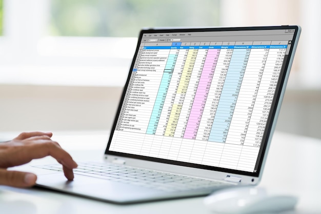 spreadsheet on computer screen