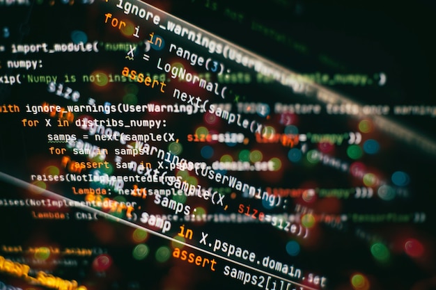 Sử dụng CSS, JavaScript và HTML. Theo dõi cận cảnh mã nguồn hàm. Nền công nghệ thông tin trừu tượng. Mã nguồn phần mềm.