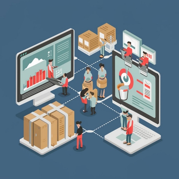supply chain simulation concept icon logistics network abstract idea thin line illustration