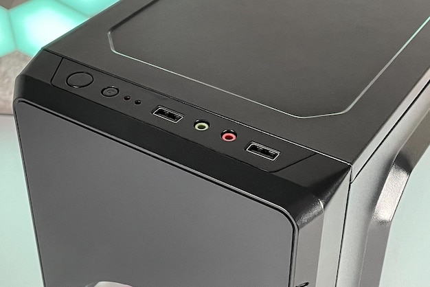 System unit case with fans of a personal computer closeup