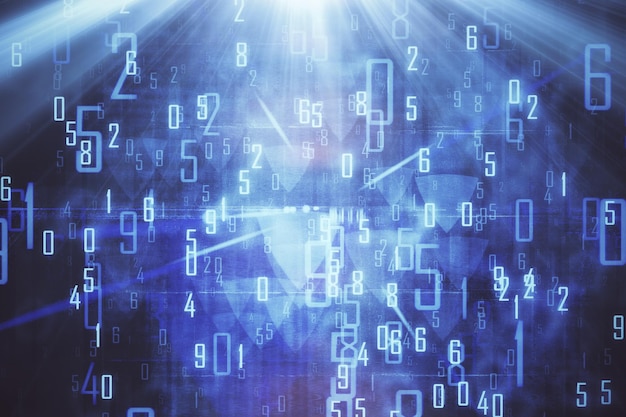 Tech digital numbers background