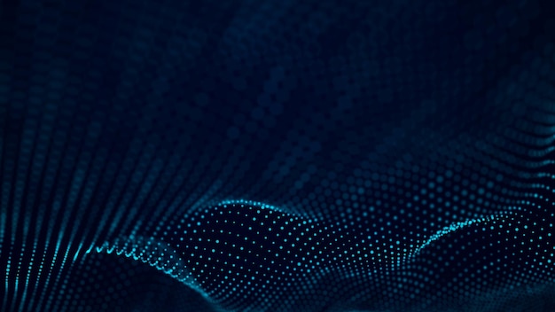 Technological wave of points Digital background Great data visualization