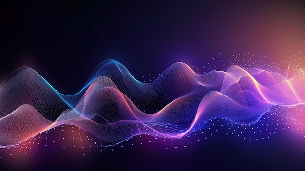 Technology background Abstract digital Technology Network Background Illustration Futuristic point wave