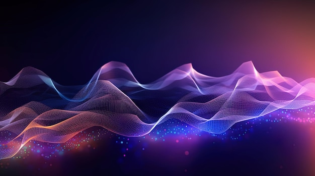 Technology background Abstract digital Technology Network Background Illustration Futuristic point wave