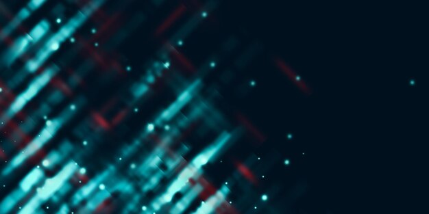 Technology background Light lines and blur 3D illustration