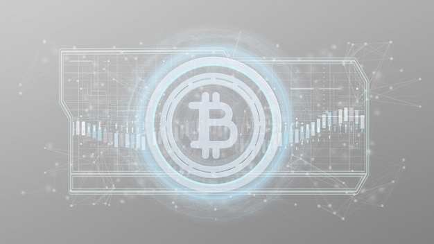 technology bitcoin icon on a circle isolated 