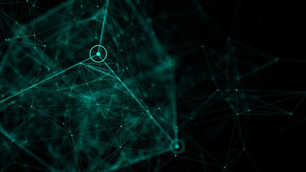 Technology block chain network connection Big data visualization Cyber security background Cube consisting of block 3D rendering