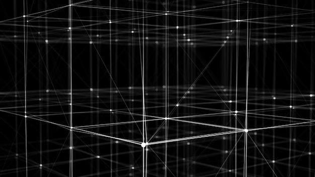 technology blockchain concept visualization of the dynamic flow of the cryptocurrency industry network connection structure