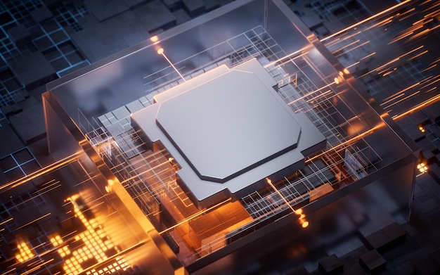 Technology circuit board and core 3d rendering