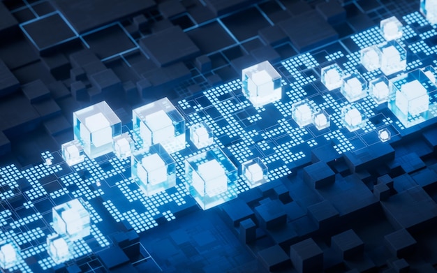 Technology circuit board and core 3d rendering
