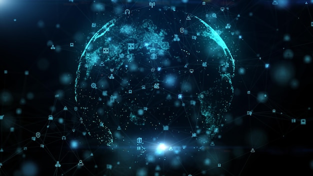 Technology Digital Data Network Connection Big Data Blockchain Connection