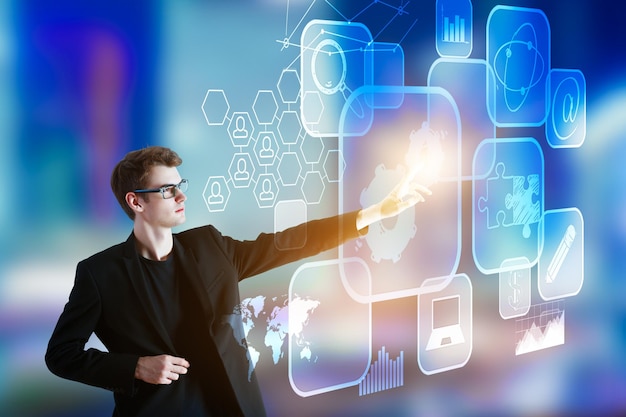Technology innovation and analytics concept