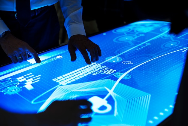 technology meeting at cyber space table