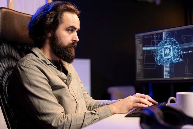 teleworking system administrator upgrading high tech ai