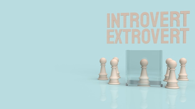 The  introvert  and extravert text for background 3d rendering.