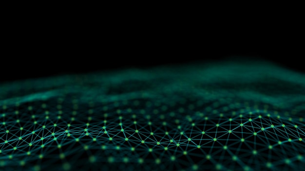 The structure of the network connection of points and lines Data technology Digital background 3D rendering