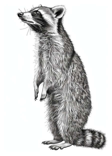 The thief racoon modern art modern illustration features an isolated engrave raccoon set illustration cut ink sketch