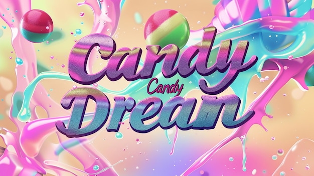 the word candy is on the bottom of the picture