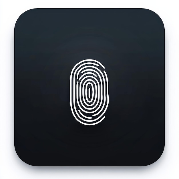 this image features a simple and modern design of a fingerprint app icon representing security and identification in a digital environment ideal for techrelated projects