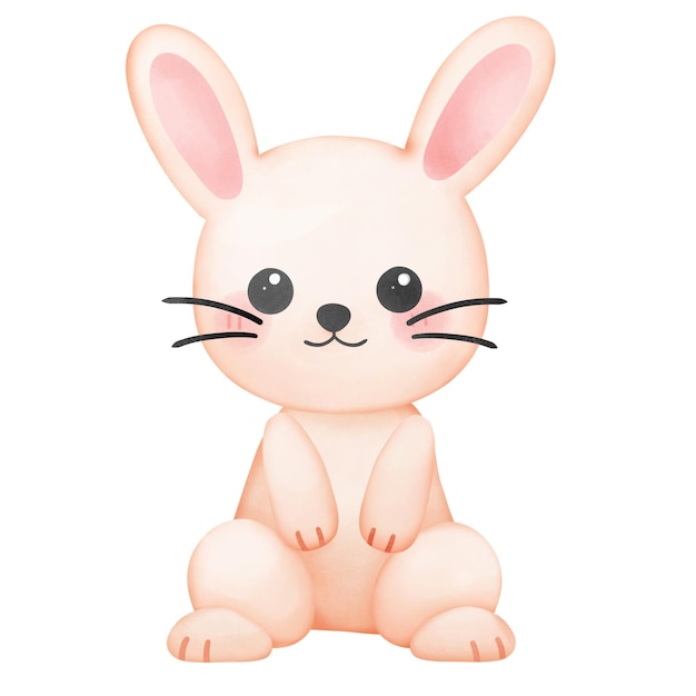 thỏ con màu nước dễ thương cô lập
