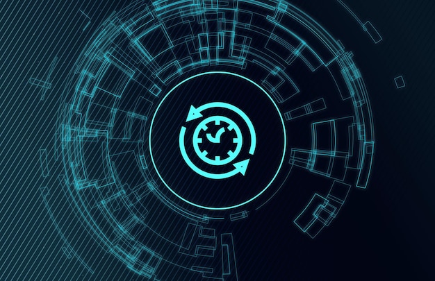 time travel concept exploring new areas of science clock icon
