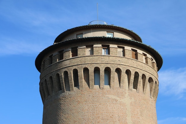tower at porta pertusa one of the gates of the leonine wall in rome