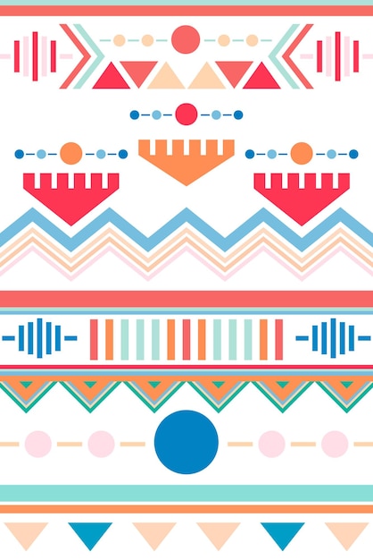 Tribal png pattern transparent background colorful geometric design