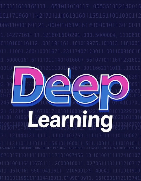 Typography design for deep learning with layered complex letters visually representing multiple l