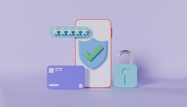 User Account protection online payments and banking secure closed padlock and field