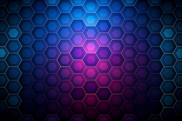 Vector dark hexagonal background with gradient color