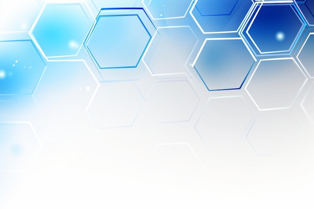 vector white background with blue tech hexagon