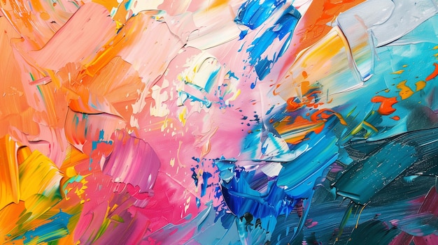 Vibrant and Abstract Oil Painting Strokes Expressing Modern Art