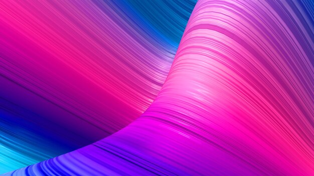 Vibrant neon colorful wave flow 3d rendering poster