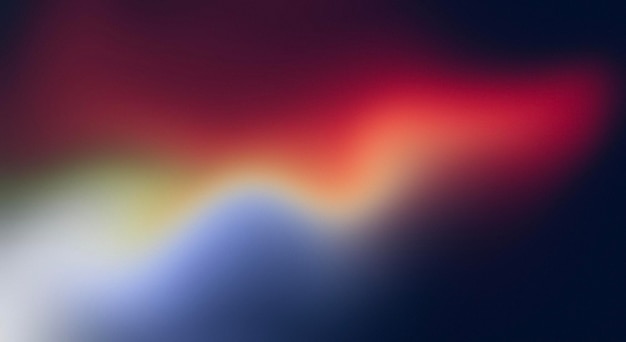 Vibrant Orange Teal White Psychedelic Grainy Gradient Color Flow Wave On Dark Blue Background