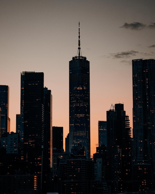 view of buildings against sky during sunset