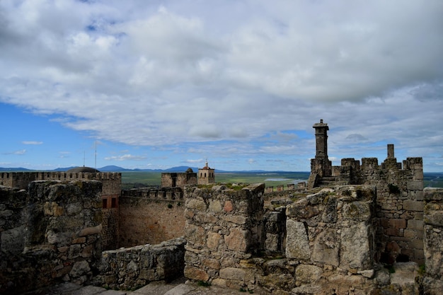 view of castle against clouds