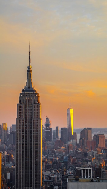 view of cityscape against sky during sunset