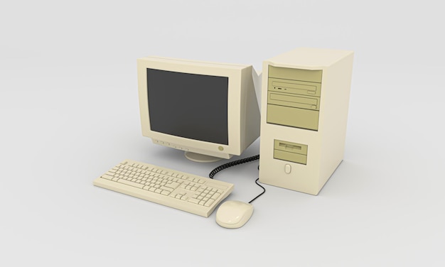 Vintage old Desktop computer Retro desktop computer
