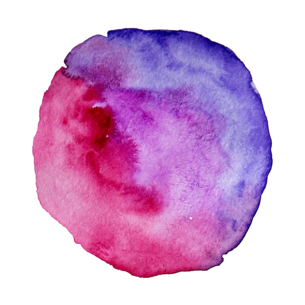 Violet hand drawn watercolor drops round banner