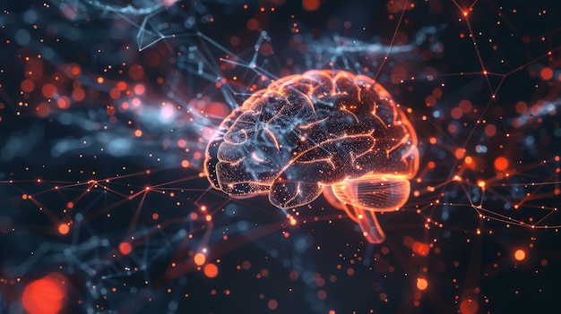Visual representation of neural networks and artificial intelligence concept