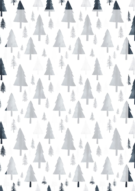 Watercolor Christmas Tree Pattern