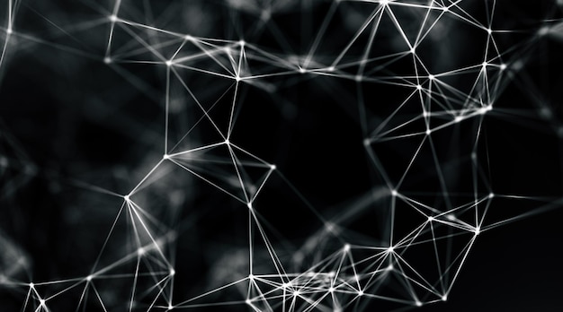 Wave of connection network dots background