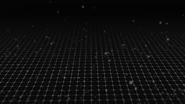 wave of particles futuristic blue dots background with a dynamic wave big data 3d rendering