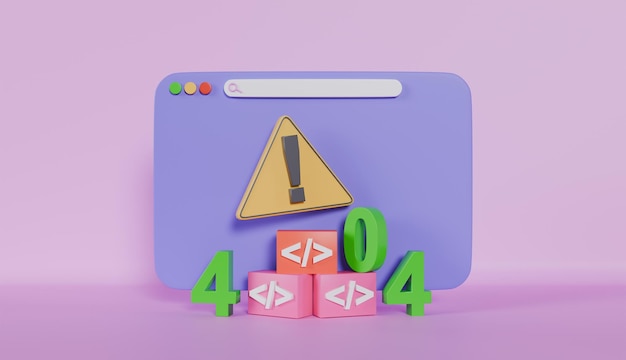 web browser 404 error page not found system maintenance on pastel color background