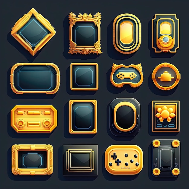 web rectangle frame game ai generated icon panel texture template border app web rectangle frame game illustration